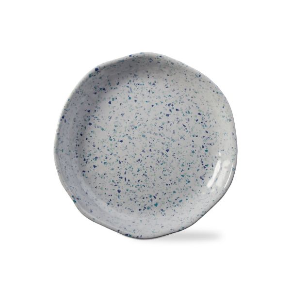 Picture of terrazo melamine large shallow bowl - blue, multi