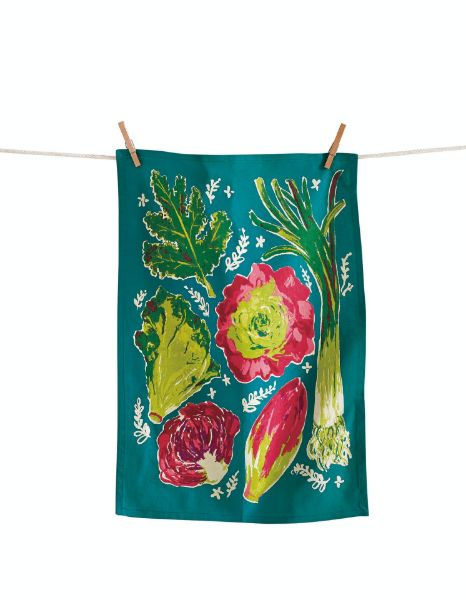 Picture of lettuce dishtowel - teal