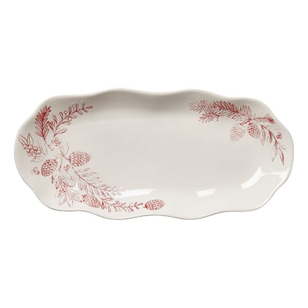 Picture of tis season sprig rectangular platter - red