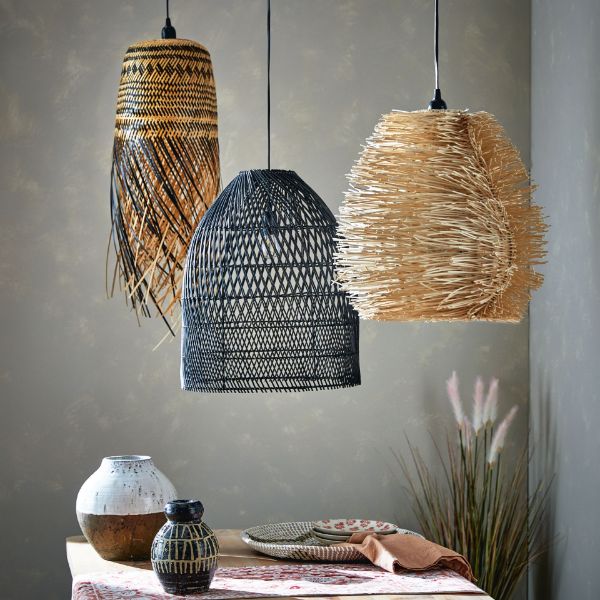 Picture of rattan fringe pendant lamp - natural