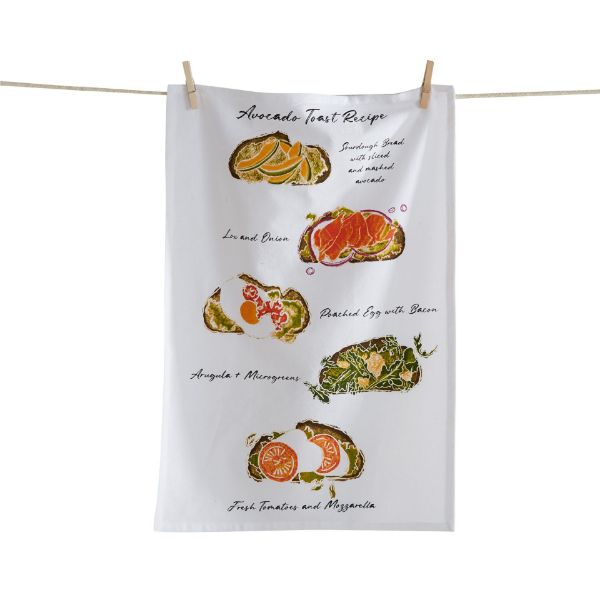 Picture of avocado toast recipe dishtowel - multi