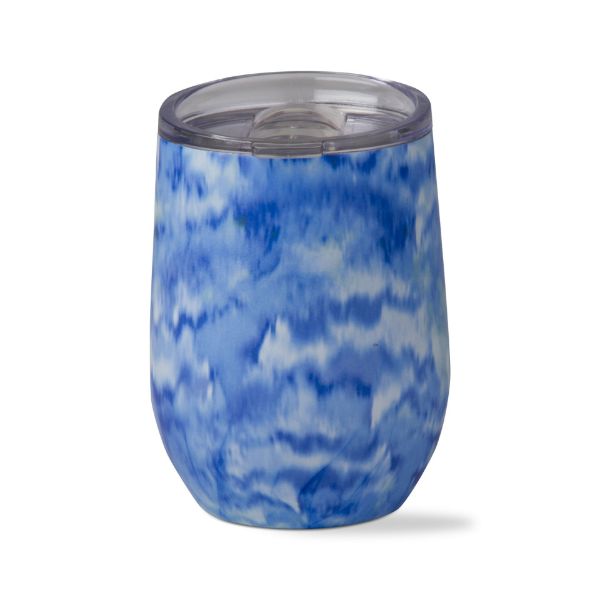 Picture of waves stainless steel stemless wine - blue, multi