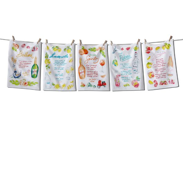 Picture of tutti fruit cocktail dishtowel assortment of 5 - Multi