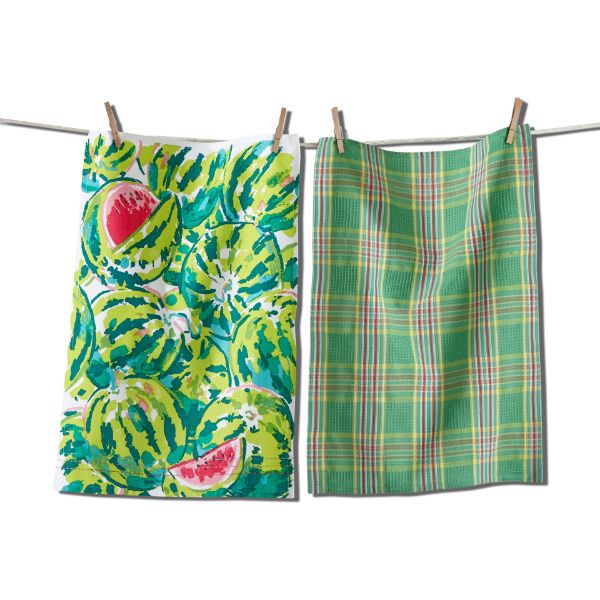 Picture of watermelon dishtowel set of 2 - green, multi