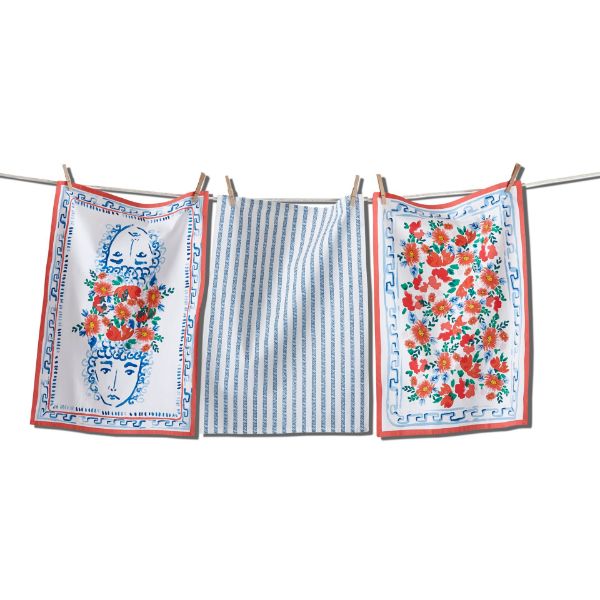 Picture of narcissus dishtowel set of 3 - Multi