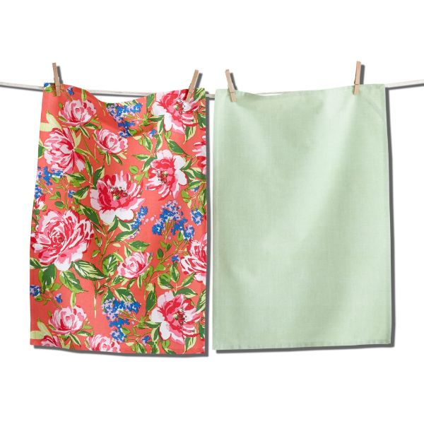 Picture of fiori dishtowel set of 2 - Pink