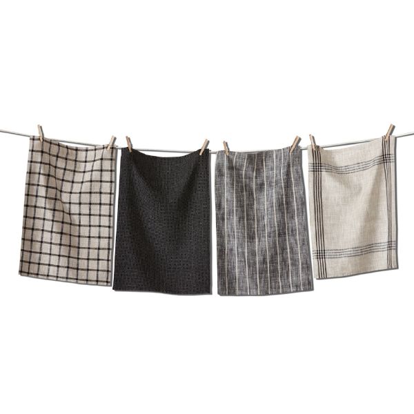 Picture of canyon woven dishtowel set of 4 - black, multi