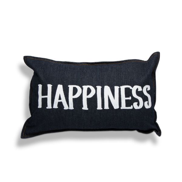 Picture of happiness pillow - Blue Denim