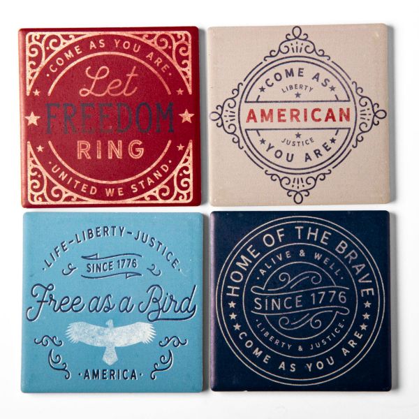 Picture of americana coaster assortment of 4 - Multi