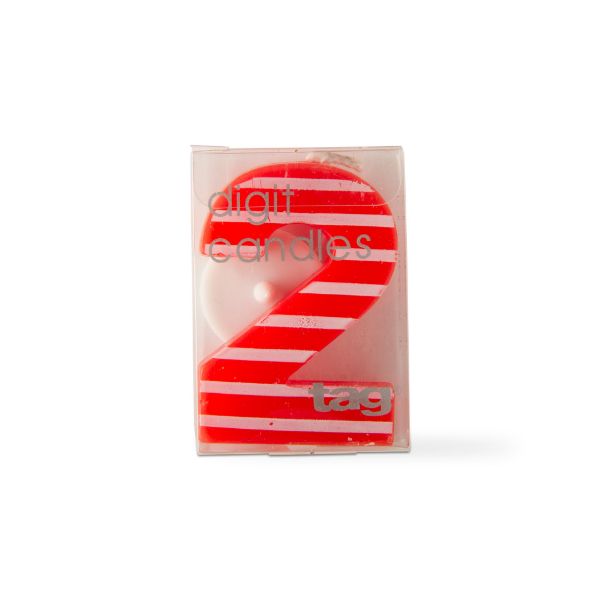 Picture of two digit party candle stripes - red, multi