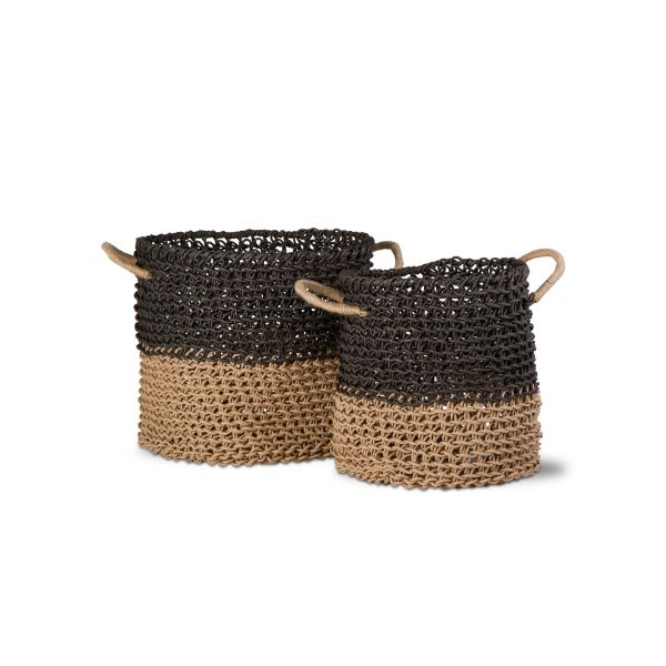 Picture of bay 2-tone loop basket set of 2 - black, multi