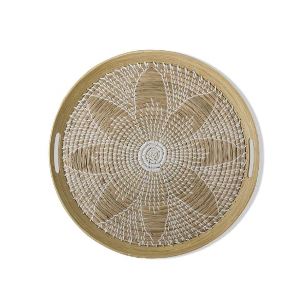 Picture of isla bamboo macrame tray - multi