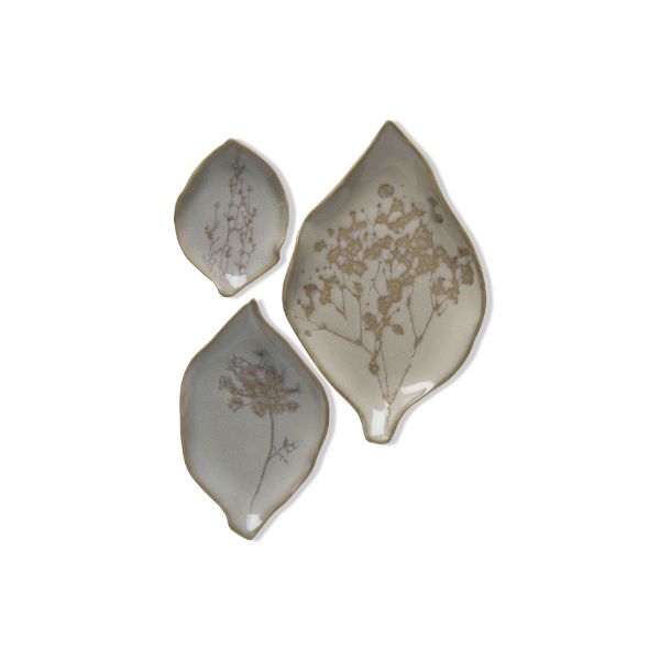 Picture of leaf dish set of 3 - Cream