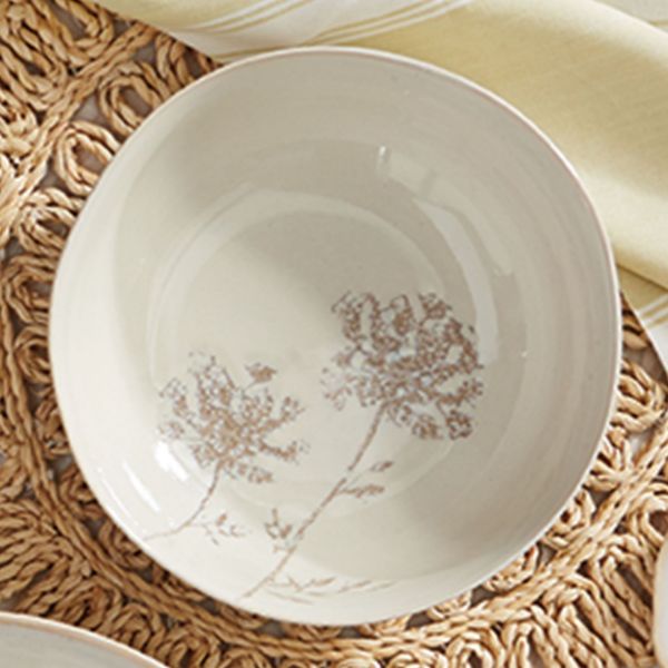 Picture of wild flower bowl medium - ivory