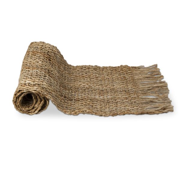 Picture of bondi woven natural runner with fringe - Natural