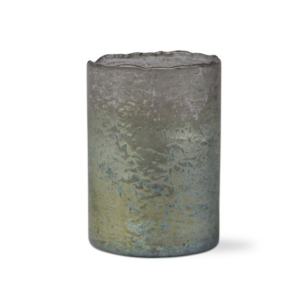 Picture of medium organic edge citro ocean glass candle - Light Green