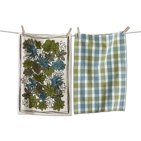 Picture of succulent dishtowel set of 2 - multi