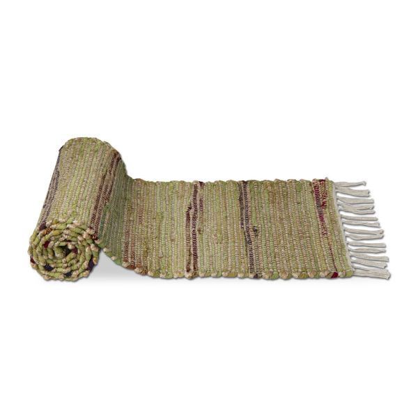 Picture of cotton chindi jute runner - Green