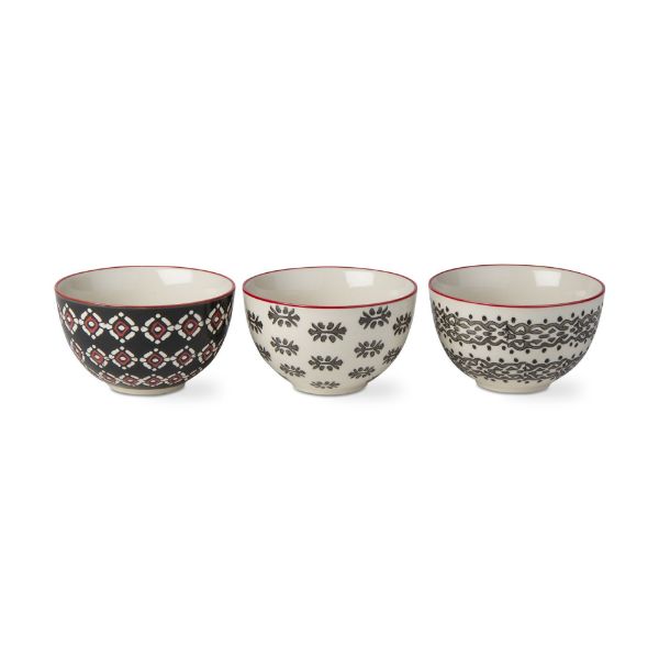 Picture of khilana stamp bowl assortment of 3 - black, multi