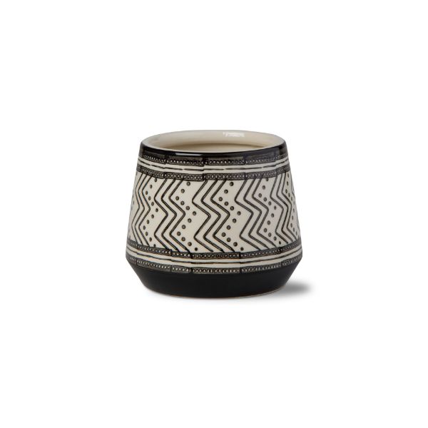 Picture of small khilana garden pot - black, multi