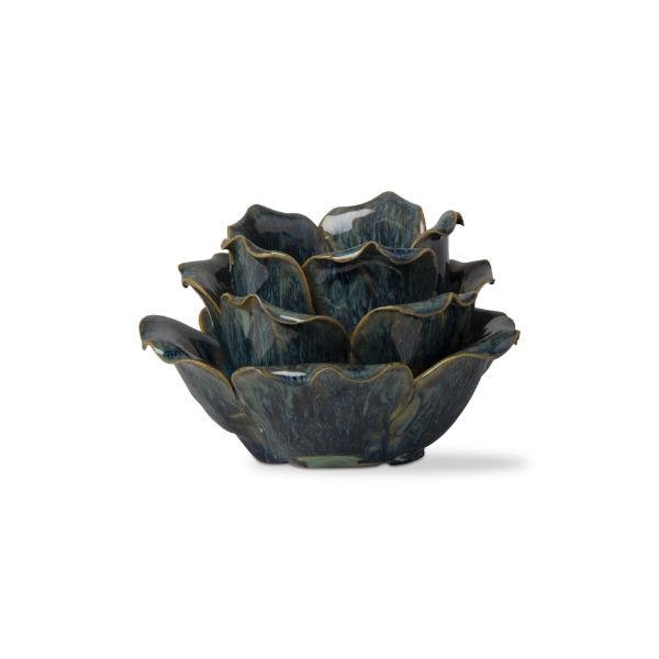 Picture of flower tealight holder - blue, multi