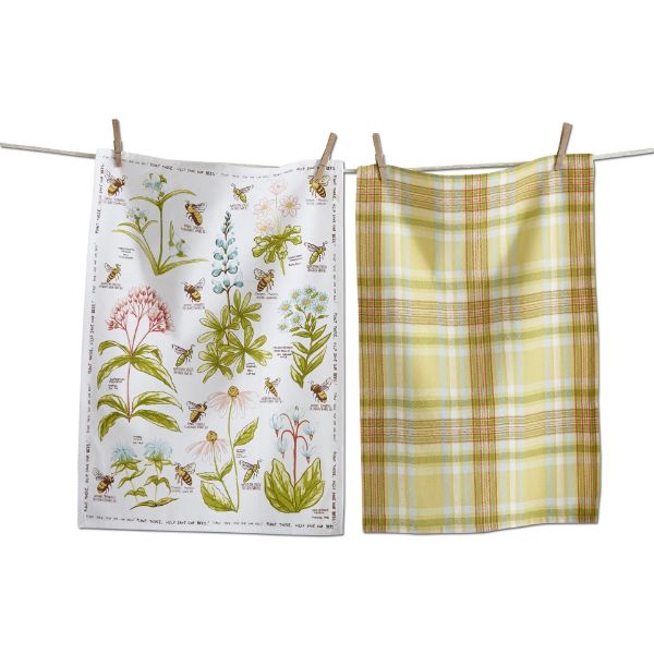 Picture of bee blossom dishtowel set of 2 - Multi