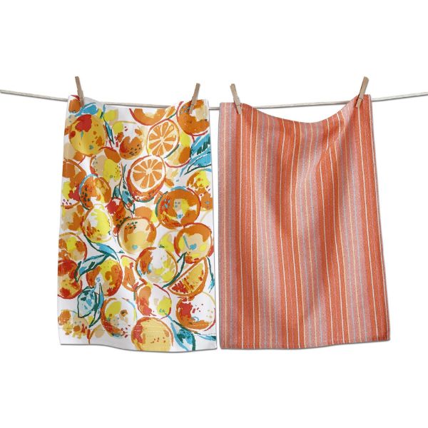 Picture of dolce vita oranges dishtowel set of 2 - orange, multi