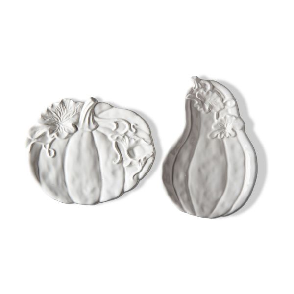 Picture of pumpkin gourd appertizer plate assortment of 2 - white