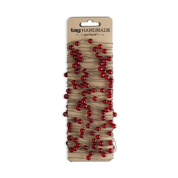 Picture of dark red beaded garland - dark red