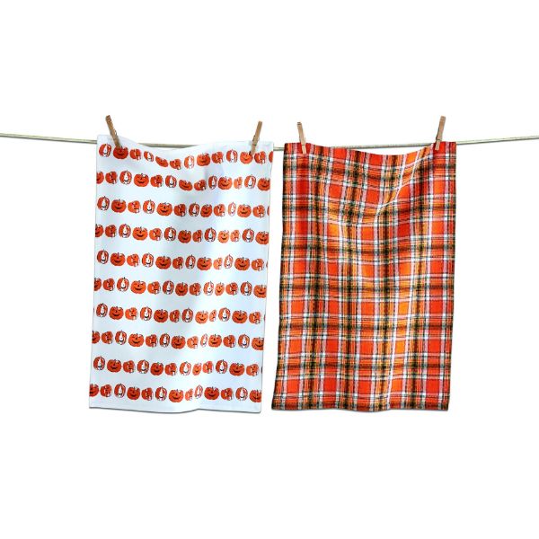 Picture of happy halloween dishtowel set of 2 - multi