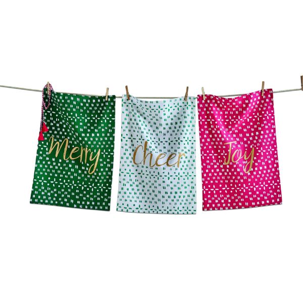 Picture of joyful dishtowel set of 3  - multi