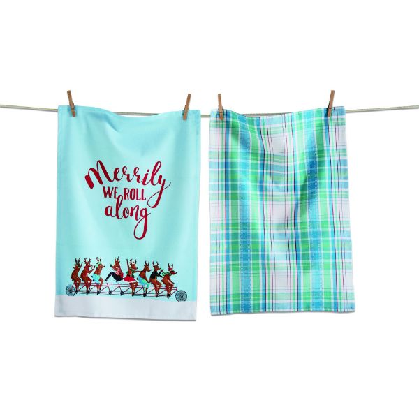 Picture of merrily we roll dishtowel set of 2  - multi