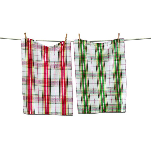 Picture of jolly plaid dishtowel set of 2  - multi