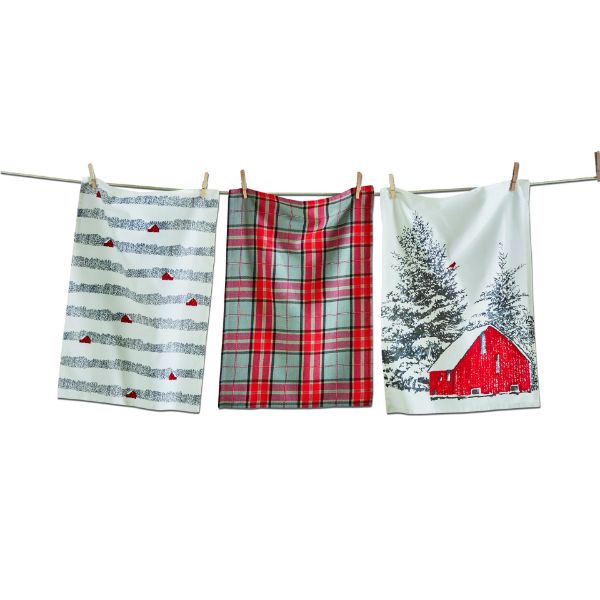 Picture of winter sketches tree dishtowel set of 2  - multi