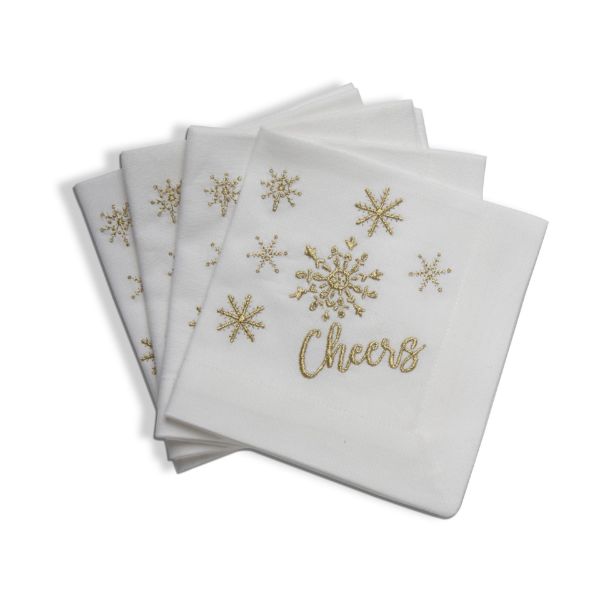 Picture of cheers cocktail napkin set of 4 - champagne