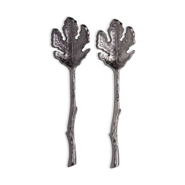 Picture of leaf server set of 2 - charcoal