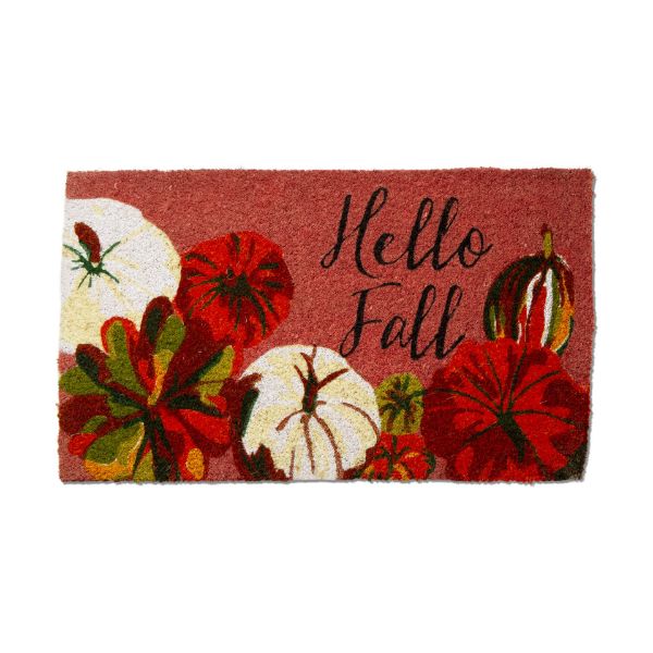 Picture of hello fall pumpkin coir mat - harvest, multi