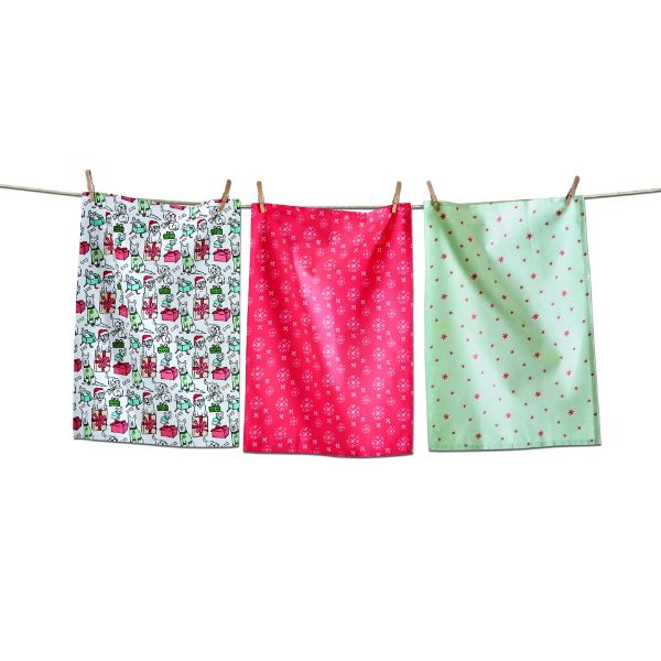 Picture of feliz naughty dog dishtowel set of 3 - multi