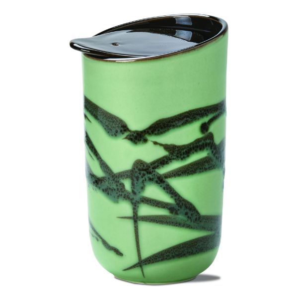 Picture of fiddle leaf travel mug - green, multi