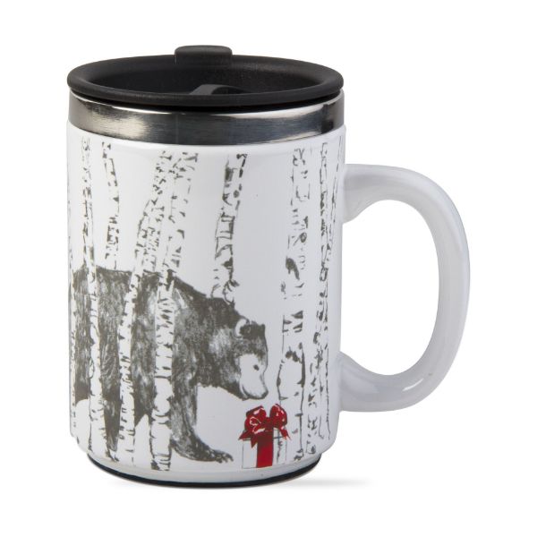 Picture of bear insulated mug - black, multi