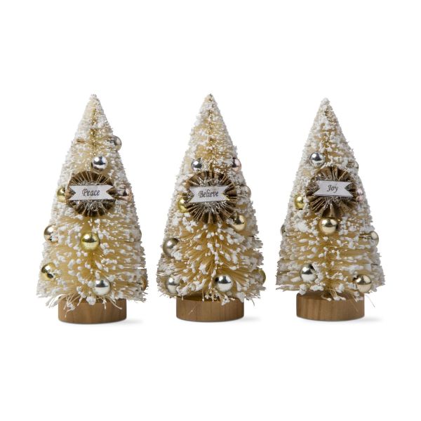 Picture of peace joy believe tree assortment of 3  - white