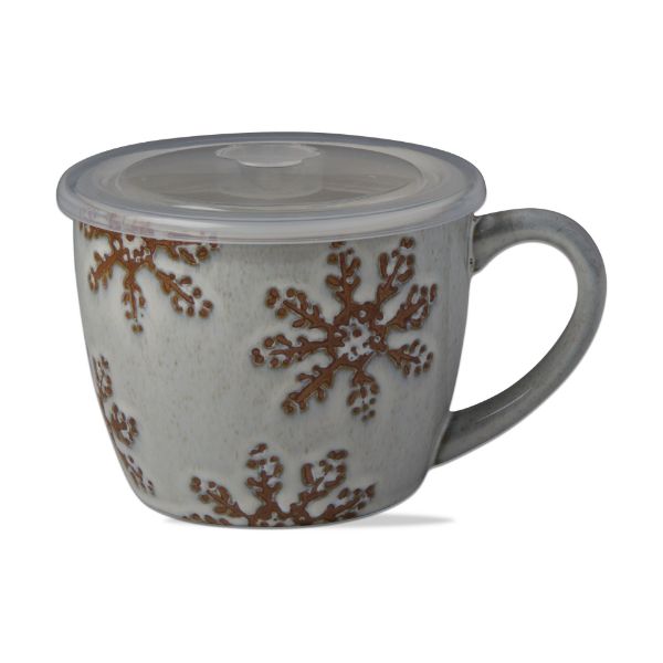 Picture of winter snowflake soup mug - light gray