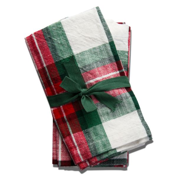 Picture of festive plaid napkin set of 4 - multi