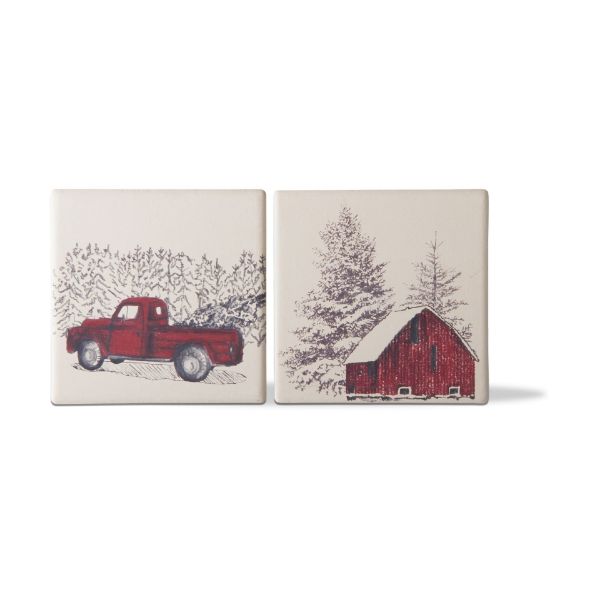 Picture of winter scene coaster assortment of 2  - multi