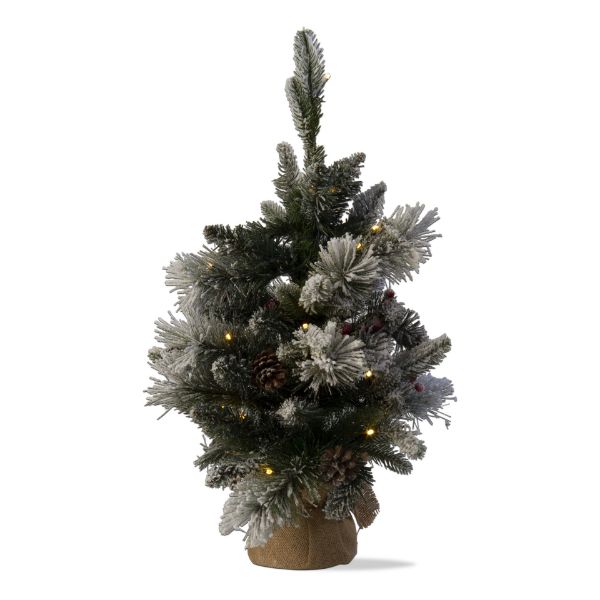 Picture of led lit snowy pine tree small - green