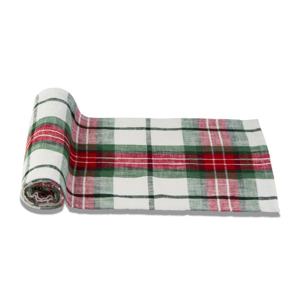 Picture of festive plaid runner - multi