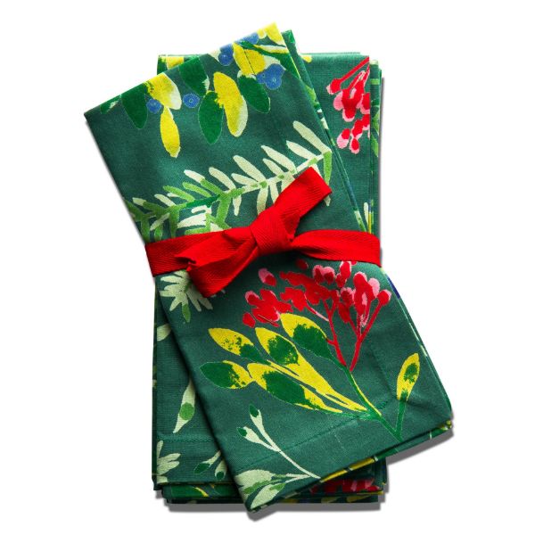 Picture of sprig napkin set of 4  - green, multi