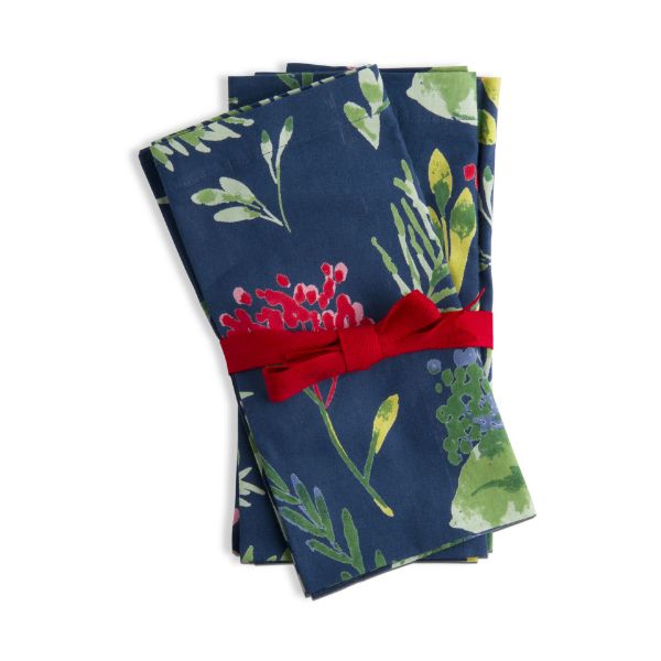 Picture of sprig napkin set of 4  - midnight blue