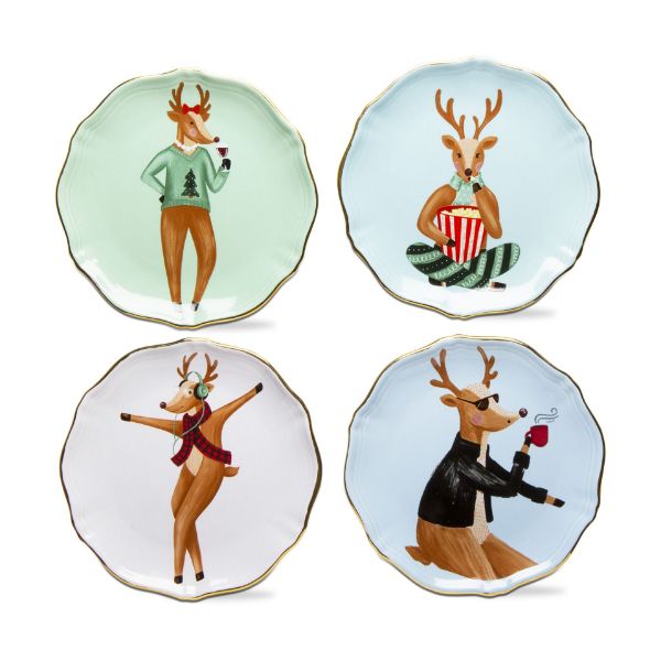 Picture of reindeer appetizer plate assortment of 4 - multi