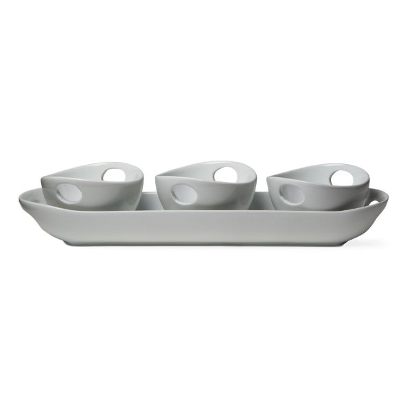 Picture of whiteware trio handle serveware set - white